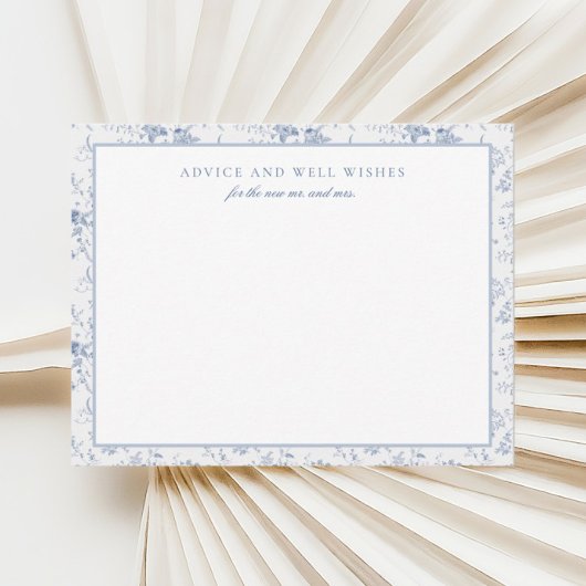 ヴィンテージブルーフローラパーソナライズされたアドバイスカード ノートカード