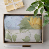 ヴィンテージブルーフローラヒマワリWトンボNスクリプト 薄葉紙 (ギフト)