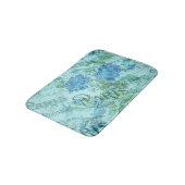 ヴィンテージブルーフローラフランスのパリスポストマークパターン バスマット (アングル)