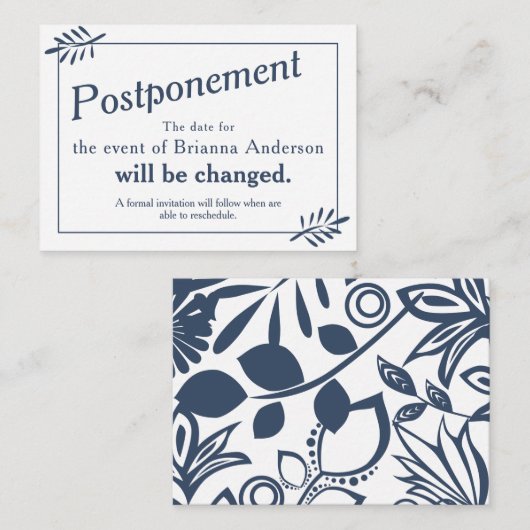 ヴィンテージブルーフローラフレーム情報カード アドバイスカード (正面/裏面)