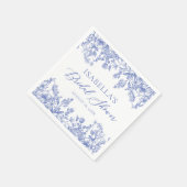 ヴィンテージブルーフローラブライダルシャワー紙ナプキンス スタンダードカクテルナプキン (角)