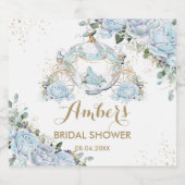 ヴィンテージブルーフローラプリンセスパンプキンキャリッジ リキュールボトルラベル (シングルラベル)