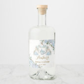 ヴィンテージブルーフローラプリンセスパンプキンキャリッジ リキュールボトルラベル (正面)