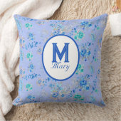 ヴィンテージブルーフローラモノグラム クッション (ブランケット)