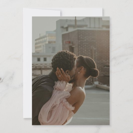 ヴィンテージブルーフローラリースモノグラム写真 セーブザデート (裏面)