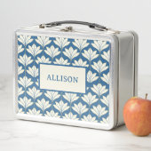 ヴィンテージブルーフローラルパターン名 メタルランチボックス (インサイチュ)