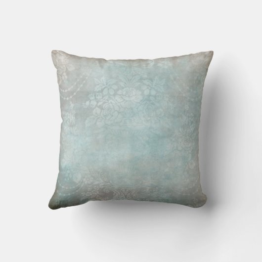 ヴィンテージブルーフローラレフェイクース クッション (裏面)