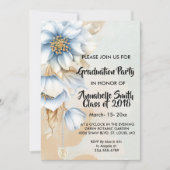 ヴィンテージブルーフローラ卒業 招待状 (正面)