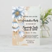 ヴィンテージブルーフローラ卒業 招待状 (スタンド正面)