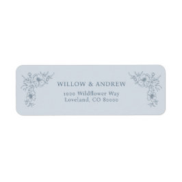 ヴィンテージブルーフローラ差出人住所ラベル ラベル