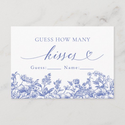 ヴィンテージブルーフローラ数の推測キスゲーム エンクロージャーカード (正面)