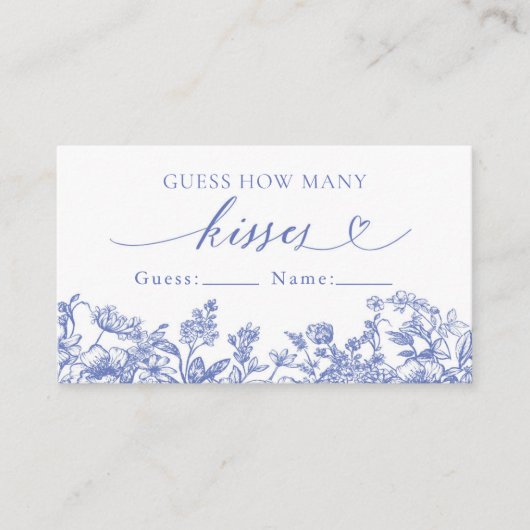 ヴィンテージブルーフローラ数の推測キスゲーム 名刺 (正面)