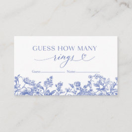 ヴィンテージブルーフローラ数を推測するリングや輪ゲームカード 名刺