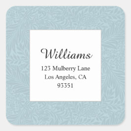 ヴィンテージブルーフローラ植物学差出人住所 スクエアシール