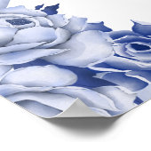 ヴィンテージブルーフローラ結婚のウェルカムサイン ポスター (角)