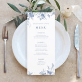 ヴィンテージブルーフローラ結婚のテーブルメニューカード メニュー