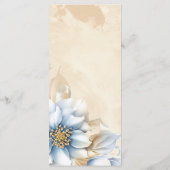 ヴィンテージブルーフローラ結婚のメニュー プログラム (裏面)