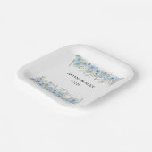 ヴィンテージブルーフローラ結婚の紙プレート ペーパープレート (傾斜あり)