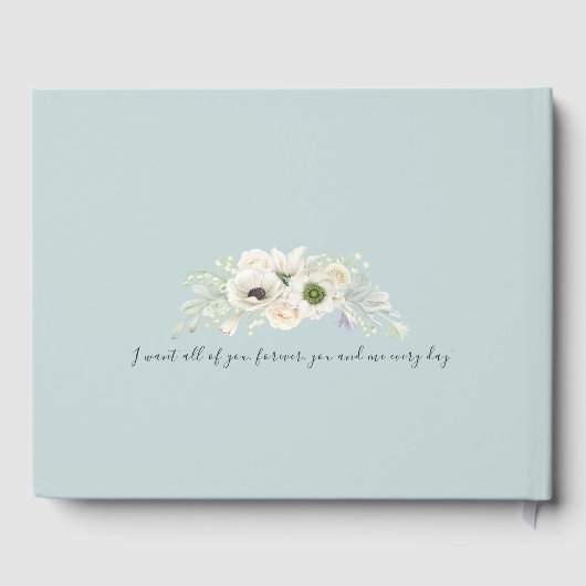 ヴィンテージブルーフローラ結婚ズゲストブック ゲストブック (裏面)