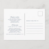 ヴィンテージブルーフローラ結婚式招待状はがき インビテーションポストカード (裏面)