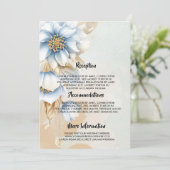 ヴィンテージブルーフローラ結婚式 招待状 (スタンド正面)
