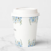 ヴィンテージブルーフローラ結婚紙カップ 紙コップ (左)