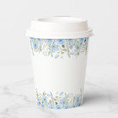 ヴィンテージブルーフローラ結婚紙カップ 紙コップ (裏面)