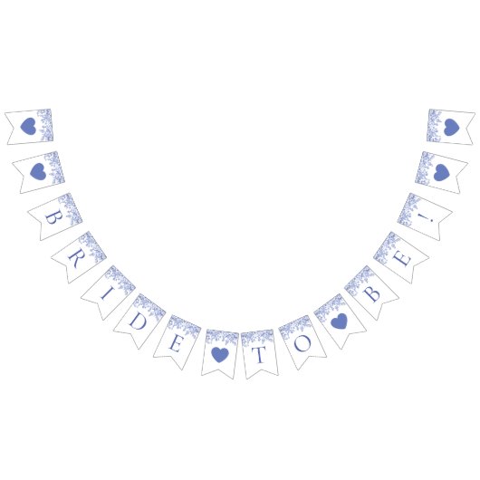 ヴィンテージブルーフローラ花嫁へバンティングバナー バンティングフラッグ (全)