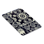 ヴィンテージブルーフローラ花織物織物 マグネット (右側)