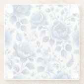 ヴィンテージブルーフローラ ガラスコースター (裏面)