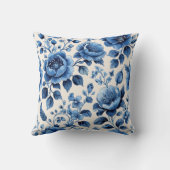 ヴィンテージブルーフローラ クッション (裏面)