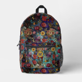 ヴィンテージブルーフローラ プリントバックパック (正面)