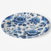 ヴィンテージブルーフローラ ペーパープレート (アングル)