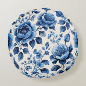 ヴィンテージブルーフローラ ラウンドクッション (裏面)