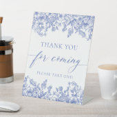 ヴィンテージブルーフローラThank You For 来 Sign 台座サイン (インサイチュ)