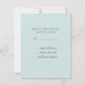 ヴィンテージブルーブラウンウェディングRSVPカード 出欠カード (裏面)