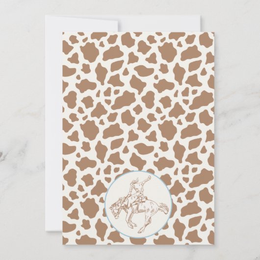 ヴィンテージブルーブラウンカウボーイファーストRodeo 1st誕生日 招待状 (裏面)