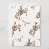 ヴィンテージブルーブラウンカウボーイロデオ1st誕生日 招待状 (裏面)