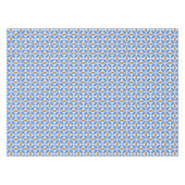 ヴィンテージブルーブラウンバルセロナ花びら幾何学的タイル テーブルクロス (正面(横))