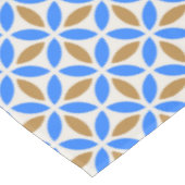 ヴィンテージブルーブラウンバルセロナ花びら幾何学的タイル テーブルクロス (アングル)