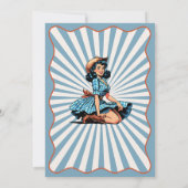 ヴィンテージブルーブラックウェスタン女性のカーボーイ40歳の誕生日 招待状 (裏面)