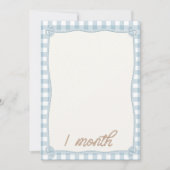 ヴィンテージブループレイドロデオ1ヶ月の月次カード 招待状 (正面)