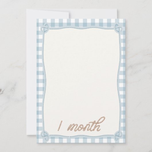 ヴィンテージブループレイドロデオ1ヶ月の月次カード 招待状 (正面)