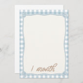 ヴィンテージブループレイドロデオ1ヶ月の月次カード 招待状 (正面/裏面)