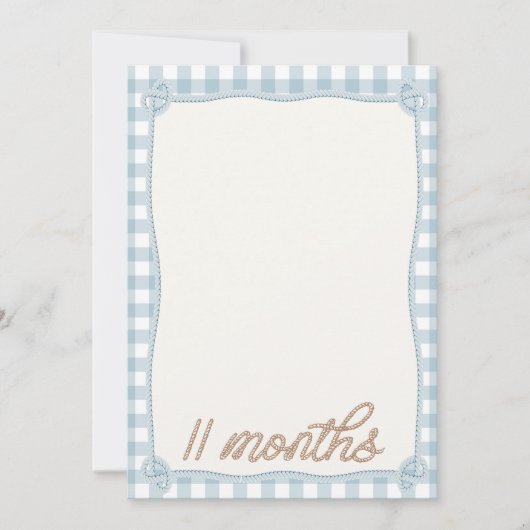 ヴィンテージブループレイドロデオ11ヶ月月毎カード 招待状 (正面)