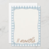 ヴィンテージブループレイドロデオ11ヶ月月毎カード 招待状 (正面/裏面)