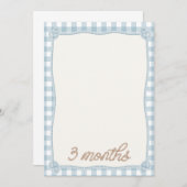 ヴィンテージブループレイドロデオ3ヶ月月毎カード 招待状 (正面/裏面)