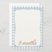 ヴィンテージブループレイドロデオ5ヶ月月毎カード 招待状 (正面/裏面)