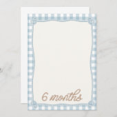 ヴィンテージブループレイドロデオ6ヶ月月毎カード 招待状 (正面/裏面)