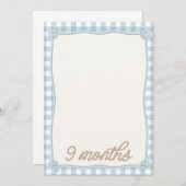 ヴィンテージブループレイドロデオ9ヶ月月毎カード 招待状 (正面/裏面)